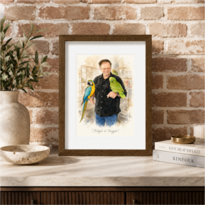 Custom parrot portrait watercolor from photo