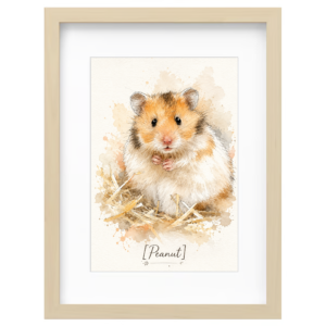 Hamster memorial portrait personalized pet artwork
