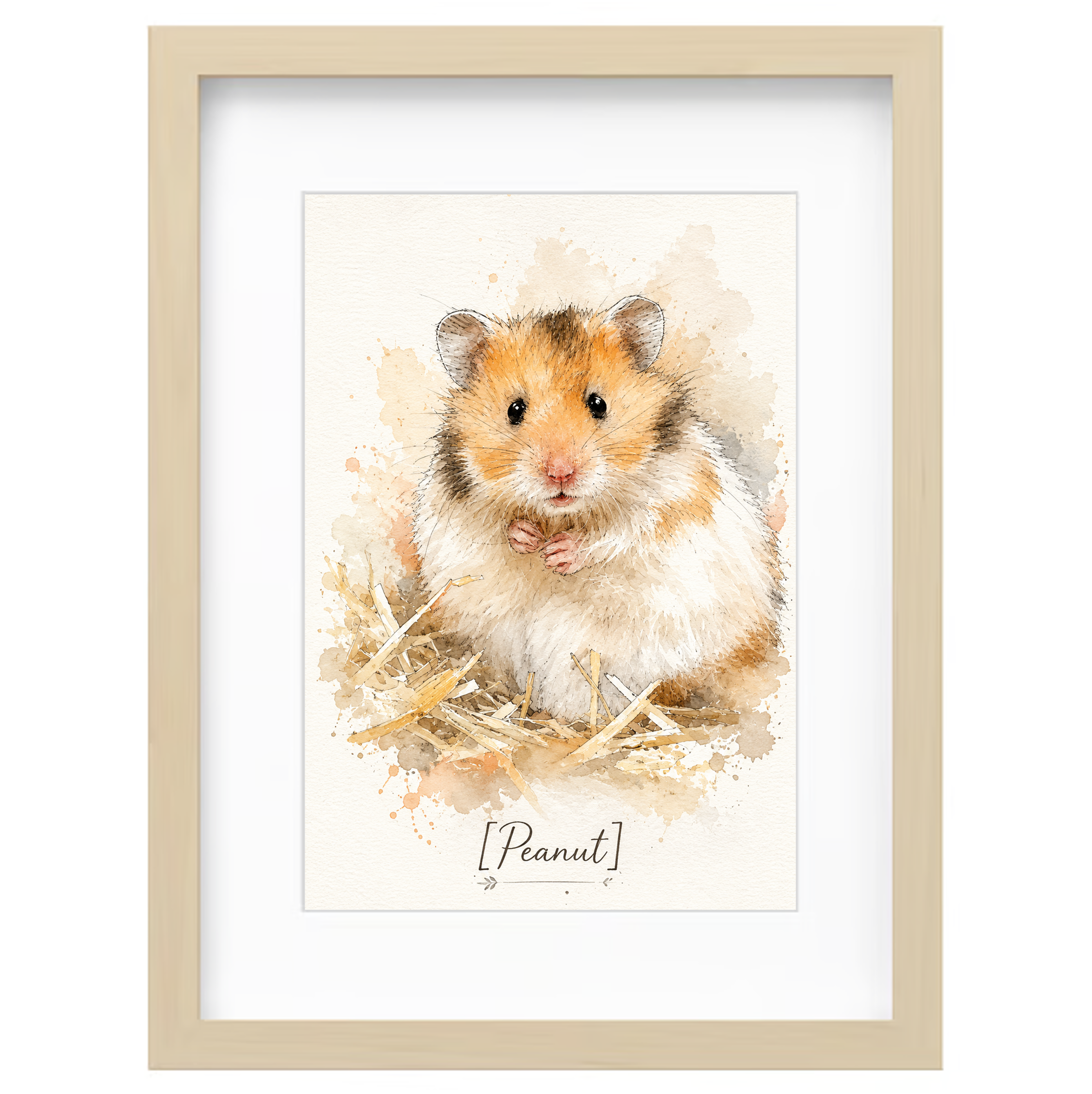 Hamster portrait painting personalized 2 Hamster memorial portrait personalized pet artwork