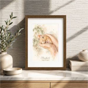Personalized watercolor hamster portrait from photo