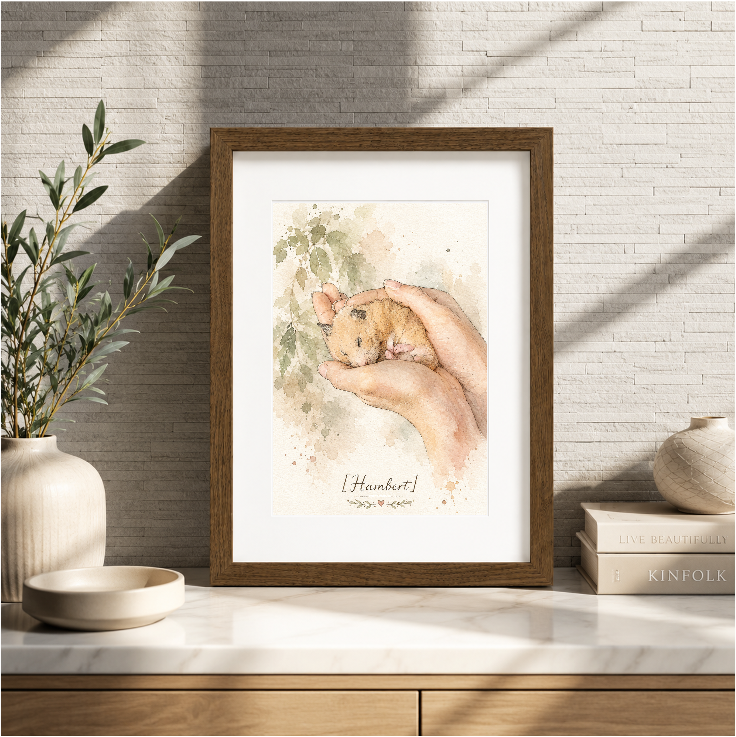 Hamster portrait painting personalized 5 Personalized watercolor hamster portrait from photo
