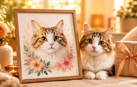 A Watercolor Cat Portrait From Photo: The Unique Gift Idea Cat Lovers Actually Want