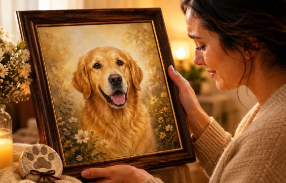 Custom Pet Memorial Portrait from Photo: A Gift That Keeps Their Memory Alive