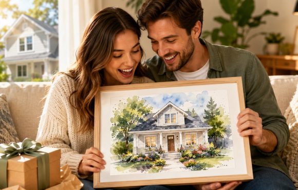 The Best First Home Watercolor Portrait Gift (And Why New Homeowners Love It)