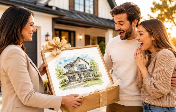 The Best Realtor Closing Gift: Why a Custom House Portrait Wins Every Time