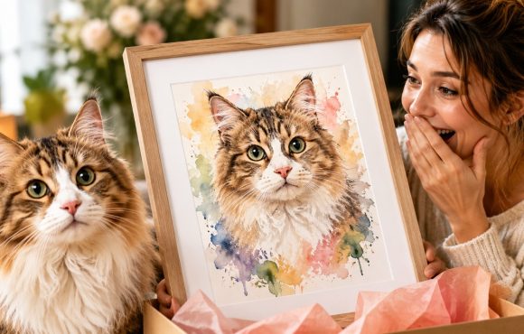 Turn a Photo Into a Custom Cat Portrait From Photo Framed Wall Art They'll Treasure Forever